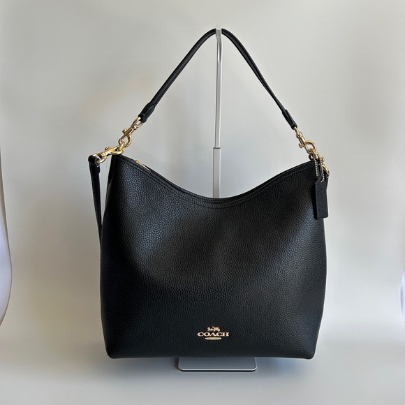 Coach Handbags - Coach Laurel Black Pebbled Leather Shoulder Bag NWT